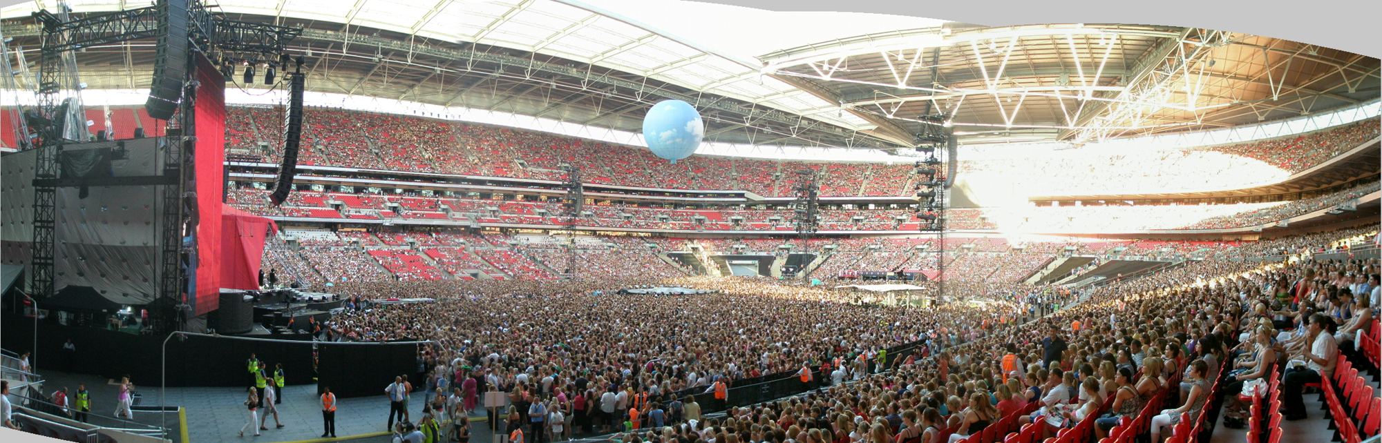 Panorama of a full Wembley Stadium for Take That, 2009